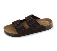 Isotoner Mules claquettes à doubles brides ultra confortables, semelle intérieure cuir marron homme 43