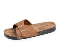 Isotoner Mules claquettes à simple bride Camel, semelle intérieur patch talon ultra confortables camel femme 41