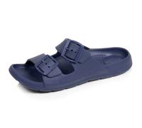 Isotoner Mules Claquettes Homme Double Bride, Semelle Confortable et légère, Sandale de Plage, Piscine, 43, Marine