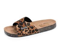 Isotoner Mules Claquettes Femme à Simple Bride léopard, Semelle intérieur Patch Talon Ultra Confortables, 39 EU, léopard