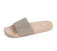 Isotoner Mules Claquettes Femme Semelle Confortable et légère, Sandale de Plage, Piscine, 41 EU, Beige Strass