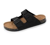 Isotoner Mules Claquettes Homme à Doubles Brides Ultra Confortables, Semelle intérieure Cuir, 41 EU, Noir