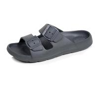 Isotoner Mules Claquettes Homme Double Bride, Semelle Confortable et légère, Sandale de Plage, Piscine, 43 EU, Gris