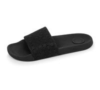 Isotoner Mules Claquettes Homme Semelle Confortable et légère, Sandale de Plage, Piscine, 44 EU, Noir Logo