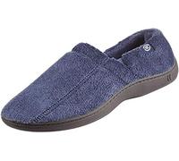 isotoner Pantoufles à enfiler en micro-éponge pour homme, bleu marine, X-Large