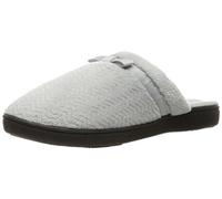 Isotoner Pantoufles ballerines en micro-éponge Chevron pour femme, gris clair, 5.5/6 UK