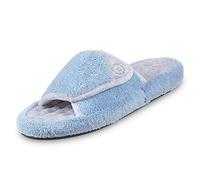Isotoner Pantoufles en Terry Spa pour femme avec mousse à mémoire de forme pour un confort intérieur et extérieur, Turquoise, 38.5/39 EU