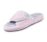 Isotoner Pantoufles en Terry Spa pour femme avec mousse à mémoire de forme pour un confort intérieur et extérieur, Rose pétal, 39/40 EU