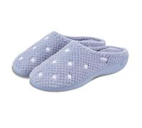 Isotoner Pantoufles mules en tissu terry pour femme Popcorn, Blue Spot, 41.5 EU