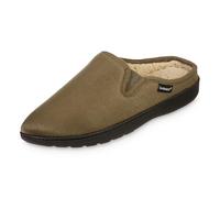 isotoner Pantoufles pour Homme en Mousse à mémoire de Forme infusée de Gel et microsuède Vincent Eco Comfort Recyclé, Kaki, 9.5-10.5