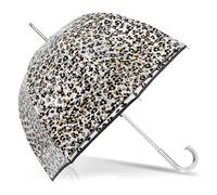 Isotoner Parapluie canne, cloche transparente, résistance au vent, manuelle, pvc/léopard noir