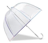 Isotoner Parapluie canne, cloche transparente, résistance au vent, pvc/pastel