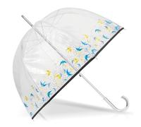 Isotoner Parapluie canne automatique, cloche transparente, résistance au vent, pvc/hirondelles