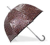 Isotoner Parapluie canne cloche transparente résistance PVC/Léopard beige