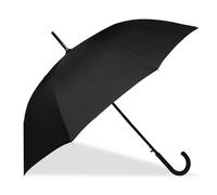 Isotoner Parapluie canne ultra déperlant, solide, ouverture automatique, fermeture manuelle, noir