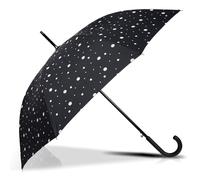 Isotoner Parapluie Canne solide ouverture auto ultra dérperlant Noir/Jaune