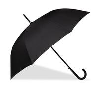 Isotoner Parapluie canne, ultra-déperlant, solide, ouverture auto/ fermeture manuelle noir femme