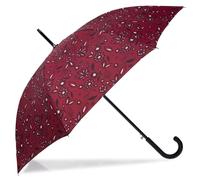 Isotoner Parapluie canne ultra dérperlant solide ouverture automatique/ fermeture manuelle bandana bordeaux femme