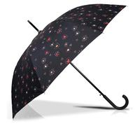 Isotoner Parapluie canne, ultra dérperlant, solide, ouverture automatique/fermeture manuelle, coeur rouge