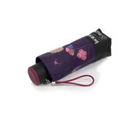 Isotoner Parapluie compact 16 5cm solide déperlant à ouverture manuelle frise fleur bleue femme