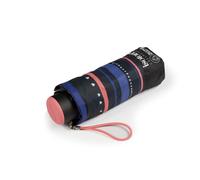 Isotoner Parapluie compact 16,5cm, solide, déperlant, à ouverture manuelle rayure petit coeur femme