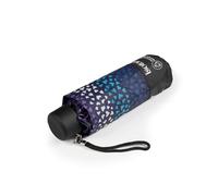 Isotoner Parapluie compact, solide, ouverture/fermeture manuelle, rayure coeur