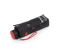 Isotoner Parapluie compact, solide, ultra déperlant, à ouverture manuelle technologie xtra-sec, coeur rouge