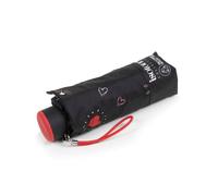 Isotoner Parapluie compact, solide, ultra déperlant, à ouverture manuelle technologie xtra-sec coeur rouge femme