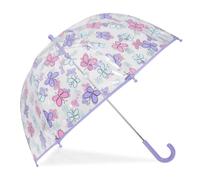 Isotoner Parapluie cloche transparent, ouverture facile et sécurisante, pvc/papillons