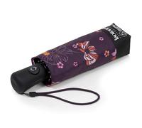 Isotoner Parapluie Mini Auto déperlant solide Fleurs Aubergine