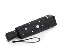 Isotoner Parapluie Mini Auto déperlant solide Pois Noir/Jaune