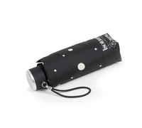Isotoner Parapluie Mini Compact déperlant Pois Noir/Jaune