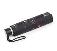 Isotoner Parapluie solide, ultra déperlant, à ouverture/fermeture manuelle, coeur rouge