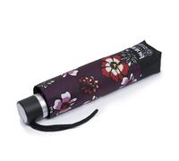 Isotoner Parapluie solide, ultra déperlant, à ouverture/ fermeture manuelle fleurs pensées femme