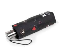 Isotoner Parapluie x-tra solide anti-retournement, ultra déperlant, ouverture/fermeture automatique, coeur rouge