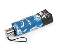Isotoner Parapluie x-tra solide anti-retournement, 28cm, ultra déperlant, ouverture/fermeture automatique, fleur coquillage bleu