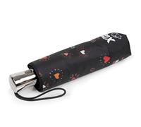 Isotoner Parapluie x-tra solide anti-retournement, ultra déperlant, ouverture/fermeture automatique, coeur rouge