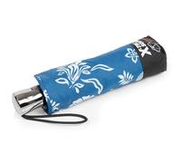 Isotoner Parapluie x-tra solide anti-retournement, ultra déperlant, ouverture/fermeture automatique, fleur coquillage bleu