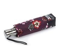 Isotoner Parapluie x-tra solide anti-retournement, ultra déperlant, ouverture/fermeture automatique, fleurs pensées