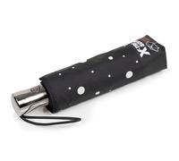 Isotoner Parapluie x-tra solide anti-retournement, ultra déperlant, ouverture/fermeture automatique, pois noir/jaune