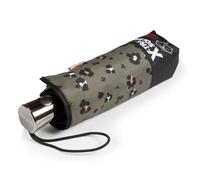Isotoner Parapluie Xtra Solide antiretournement, 23cm, déperlant, ouverture/fermeture automatique léopard kaki femme