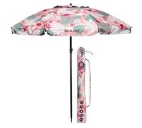 Isotoner Parasol de plage de jardin, ultra résistant, structure anti vent, léger réglable en hauteur et inclinaison et anti uv upf50+, 160 cm flamant rose