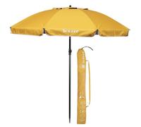 Isotoner Parasol de plage de jardin, ultra résistant, structure anti vent, léger réglable en hauteur et inclinaison et anti uv upf50+, 160 cm jaune