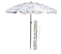 Isotoner Parasol de plage de jardin, ultra résistant, structure anti vent, léger réglable en hauteur et inclinaison et anti uv upf50+, 160 cm fleur vintage