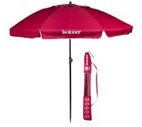 Isotoner Parasol de plage de plage, ultra résistant, structure anti vent, léger réglable en hauteur et inclinaison et anti uv upf50+, 160 cm framboise