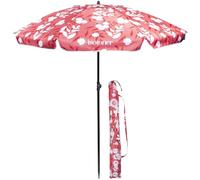 Isotoner Parasol de plage ultra résistant anti vent, et anti uv upf50+, fleurs tropicales