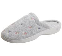 Isotoner Sabots Classiques en Tissu éponge pour Femme, Gris chiné, 39,5/40 EU, Gris mélangé, 39.5/40 EU