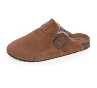 Isotoner Sabots Femme Dessus Cuir, Semelle Extra-Flex, légers, Patch Talon Confort, 39 EU, Camel