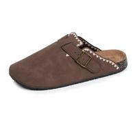 Isotoner Sabots Femme Semelle Extra-Flex, légère, Patch Talon Ultra Confort, 37 EU, Chocolat brodé