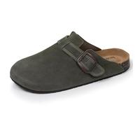 Isotoner Sabots Femme Semelle intérieure Cuir Extra-Flex - Patch Talon Confort, 38 EU, Kaki